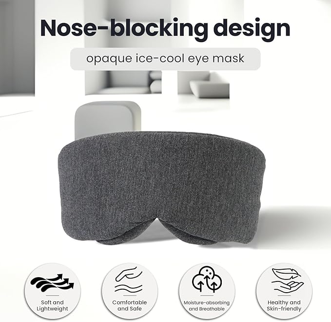 3D Eye Mask Sleep Mask for Travel Light Blocking Comfortable Eyemask Lightweight Non-Press Sleeping Mask Eye Protection for Deep Sleep Optimal Sleep Experience (Black)