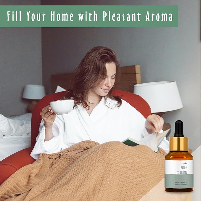 Lemon & Thyme Fragrance Oil, MitFlor Single Scented Oil, Large Size Premium Grade Fragrance Oil for Soap & Candle Making, Hotel Collection Diffuser Oil, Citrusy & Herbal Scent for Home Fragrance, 30ml