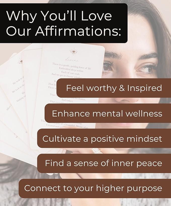 THE MINDFUL COLLECTIVE Positive Affirmation Cards for Women - 36 Daily Affirmations for Women. Motivational Mindfulness Cards, Inspirational Self Care Spiritual Gifts for Astrology, Zodiac