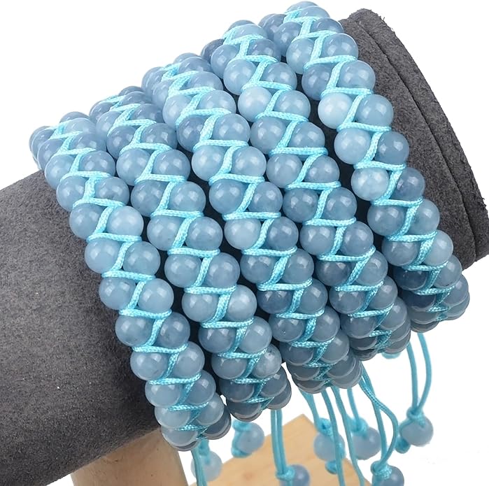 MASSIVE BEADS Double Layer Natural Chakra Healing Power Crystals Macrame Bracelet Yoga Stone Beads Gemstone Meditation Relax Anxiety Bangle for Unisex Women Men