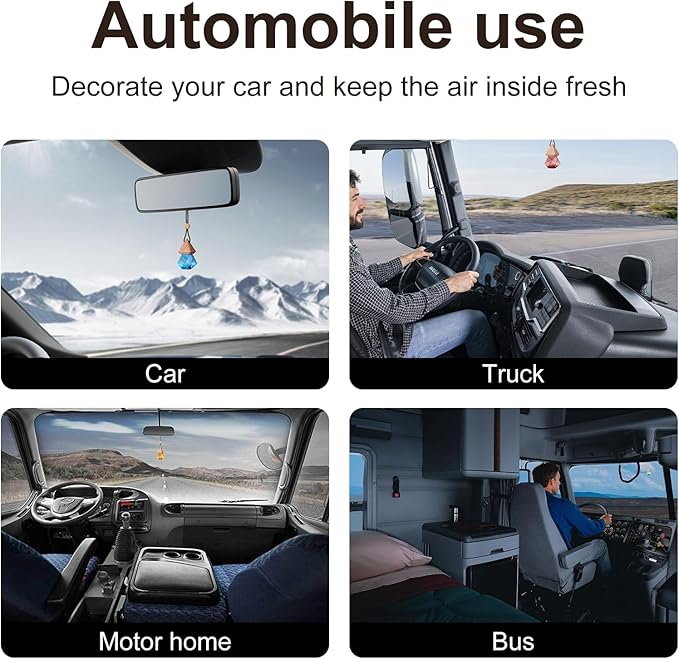 Car Air Freshener Hanging, 2 Pcs Orange Soda Scent Drift Car Air Freshener, Wooden Fragrance Expanding Bottle Cap, 10ml Per Bottle, Used for Car Decoration and Fresh Air (Tangerine)