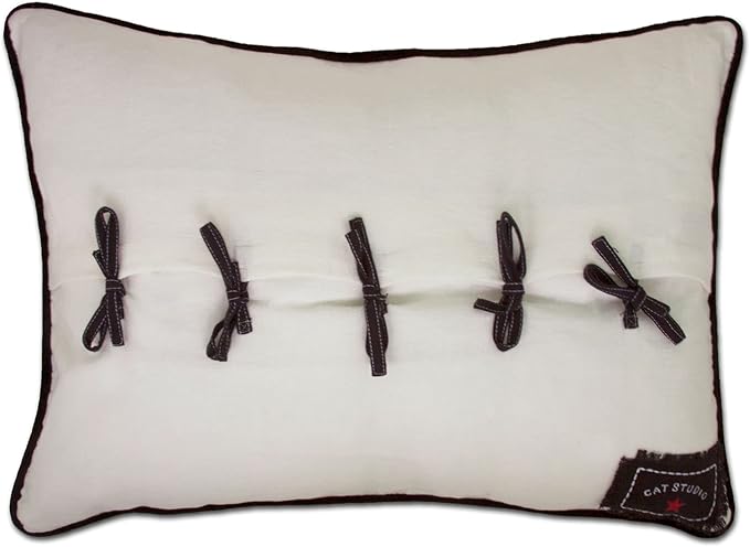 Catstudio England Hand-Guided Machine Embroidered Decorative Throw Pillow