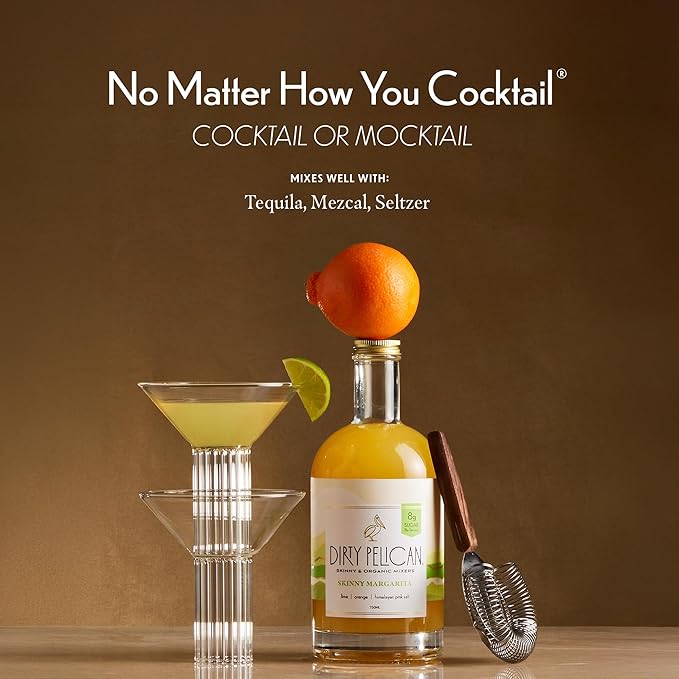 Cocktail Mixers - Limited Edition Skinny Margarita - Organic Drink Mixes for Cocktails - Low Calorie Mocktails - Low Sugar - Vegan - Gluten Free - No Preservatives - 750ml (1 Bottle)