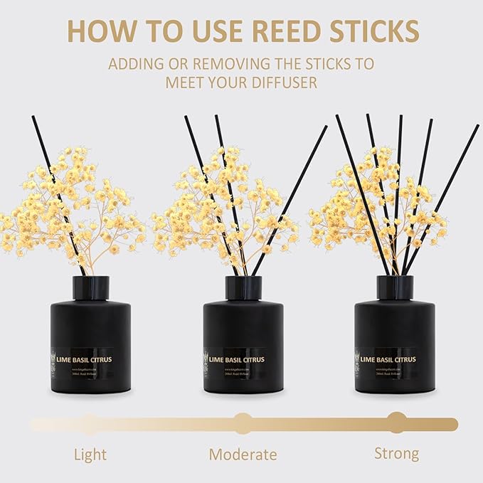 Reed Diffuser (200ml) Lime Basil Citrus Reed Diffuser Set,Reed Diffuser & Oil Diffuser Sticks with Flower, Aromatherapy, Home & Kitchen Décor,Fragrance and Gifts