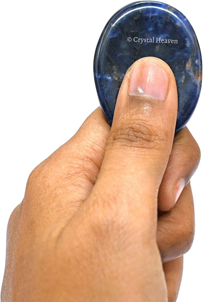 Amazing Gemstone Sodalite Worry Stone Crystals and Healing Stones - Worry Stones for Stress Relief Gifts - Piedra Crystal Fidget for Meditation, Calming, Relaxation