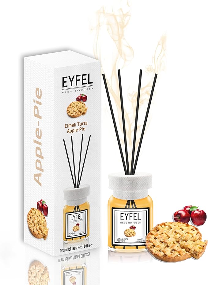 EYFEL Reed Diffusers for Home – Apple Pie Reed Diffuser Set 4.05 fl oz Oil Diffuser Sticks, Bathroom Diffuser, Home Fragrances, Scented Sticks, Home Décor