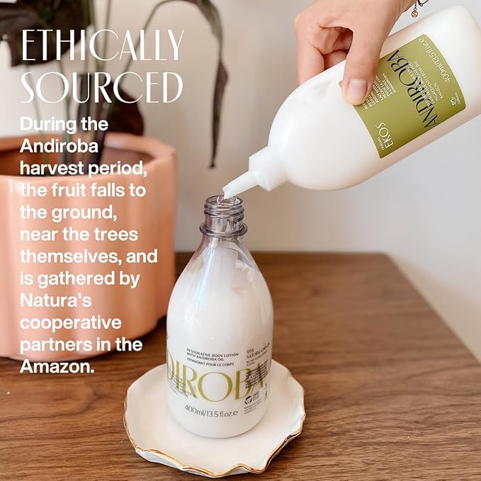 Natura - Ekos Andiroba Restorative Body Lotion - Therapeutic Oil - 30 Hours of Moisturization - Soothe Muscles - Vegan Skin Care - Brazilian Beauty Secrets - Self Care & Body Care - 13.5 fl oz (400ml)