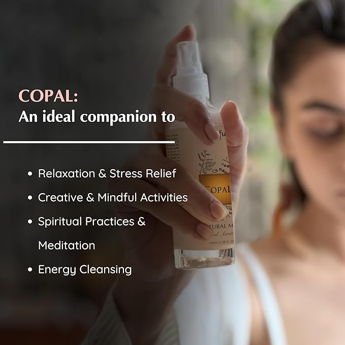 Copal Natural Resin Mist Spray by Aromafume | 100 ml / 3.3oz | Ideal for deep relaxation, spirituality & rituals | Made with Copal Resin from Mexico | Non-alcoholic, non-toxic & vegan