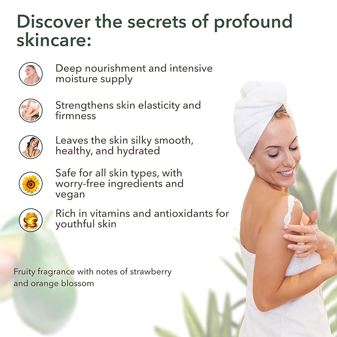 Body Lotion with Organic Avocado – Deep Nutrition, 96.3% Natural, Vegan Moisturizer with Avocado & Olive Oils, Hydrating Lotion for Dry Skin, 8.5 Fl Oz - ECOLATIER