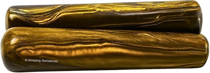 Amazing Gemstone Tiger Eye Crystal Wand Massage Stick - Pelvic Wand Gua Sha for Adults - Crystals and Healing Stones Massage Wands for Adults Gifts (Smooth)