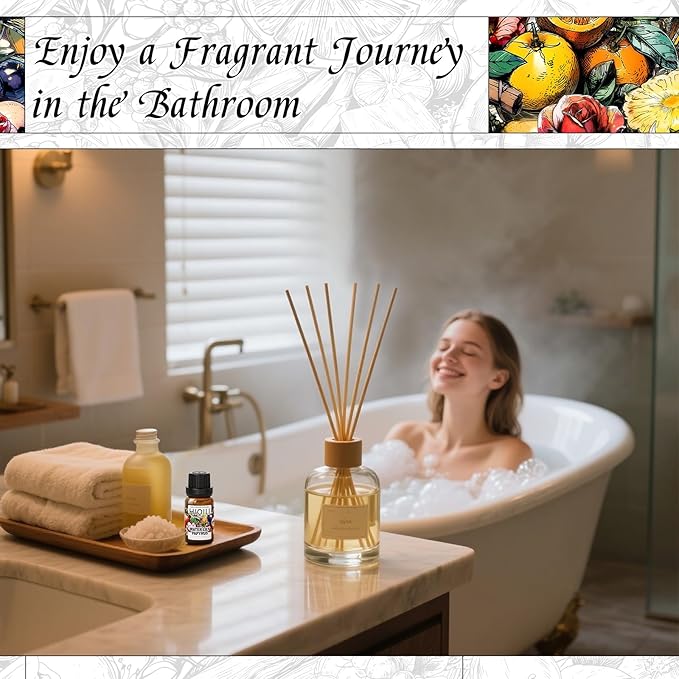 HIQILI Water Lily Papyrus Diffuser Oil, Inspired by L'eau d'Iss-ey, Ideal for Scent Diffuser, Perfume, Wool Dryer Ball, Long Lasting - 0.34 Fl Oz