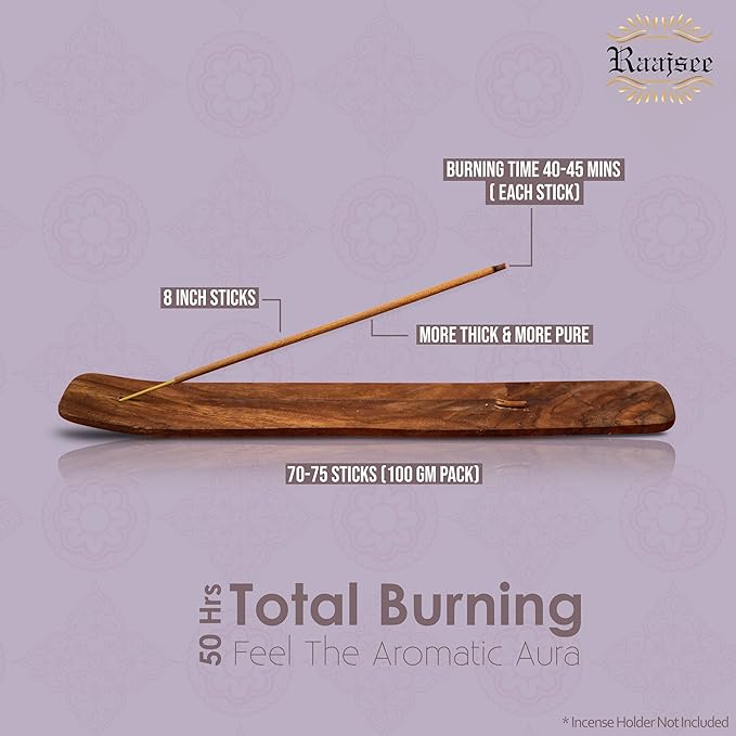 Raajsee Dragon Blood Incense Sticks 100 Gm Pack-100% Pure Organic Natural Hand Rolled Free from Chemicals-for Church,Aroma Therapy,Relaxation,Meditation & Sensual Therapy