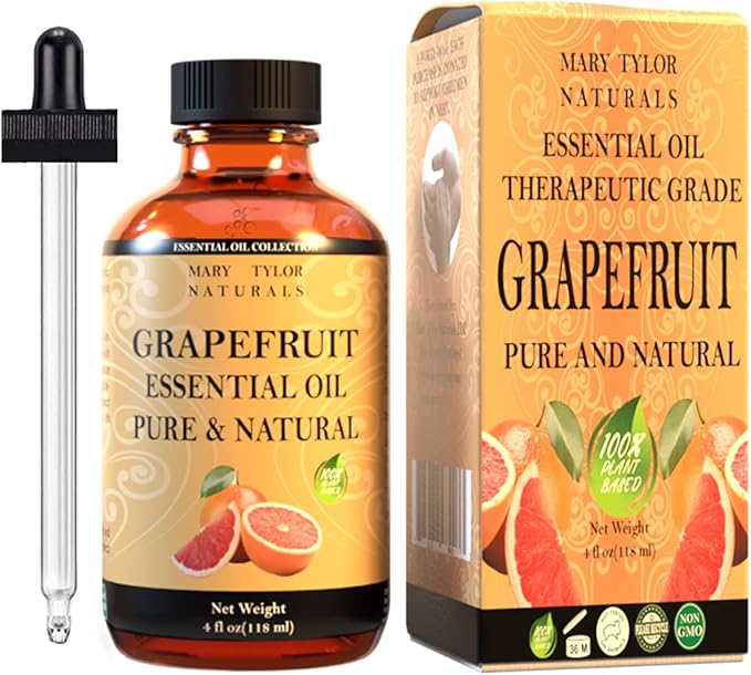 Grapefruit Essential Oil (4 oz), Premium Therapeutic Grade, 100% Pure and Natural, Perfect for Aromatherapy, Diffuser, DIY by Mary Tylor Naturals