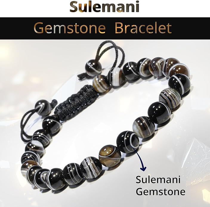 Energy Protection Crystal Handmade Adjustable Bead Bracelet Perfect for Men, Women’s Gift - Gemstone Healing Stretch Bracelet Pulsera Para Hombre Mujer Stocking Stuffer