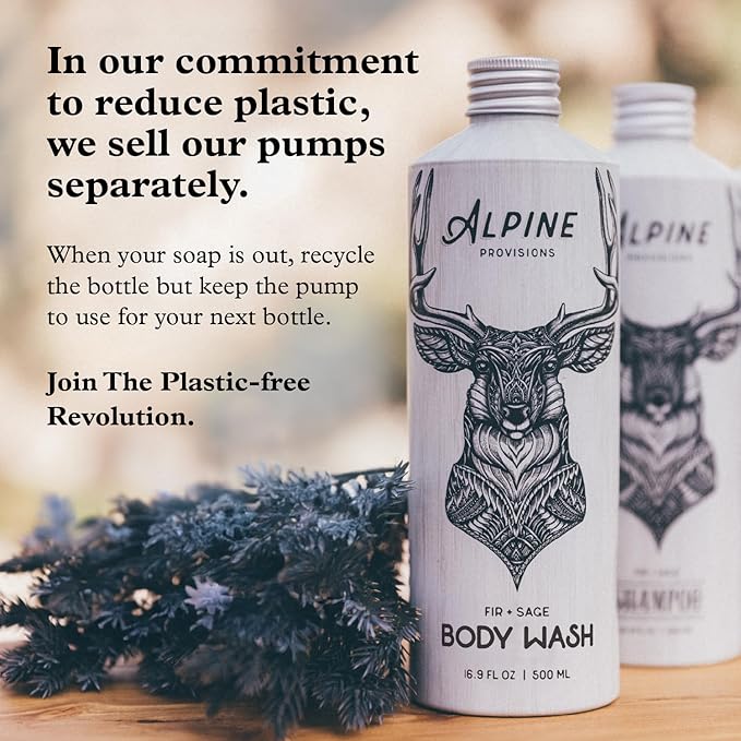 Alpine Provisions Cedar & Sandalwood Moisturizing Body Wash - Cleanse Naturally with Essential Oils - Vegan, Sulfate & Plastic Free - Gentle on Skin Natural Body Wash for Men and Women - 16.9 fl oz