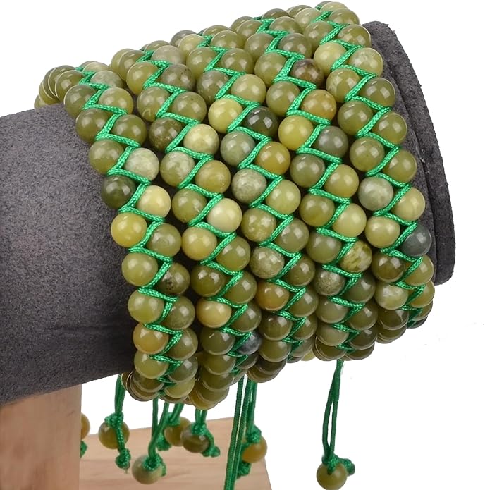 MASSIVE BEADS Double Layer Natural Chakra Healing Power Crystals Macrame Bracelet Yoga Stone Beads Gemstone Meditation Relax Anxiety Bangle for Unisex Women Men