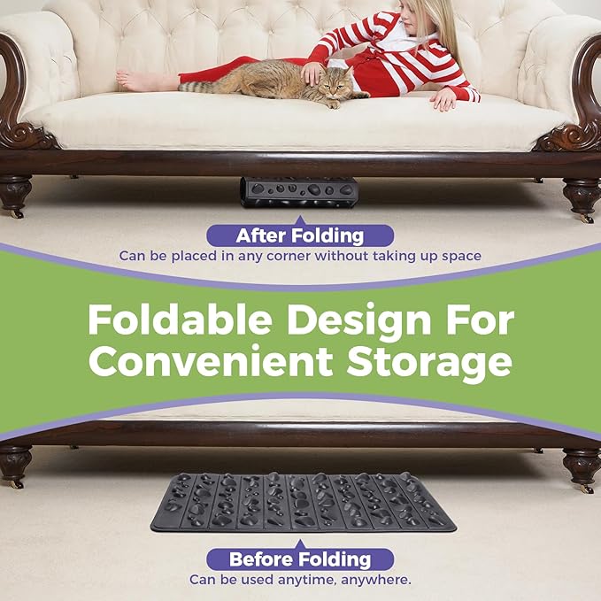 Foot Acupressure Mat, Foldable Foot Massager Mat, Feet Pressure Point Pad, Massage Pad for Relieve Leg Fatigue in Offices, Room, Outdoor(Black)