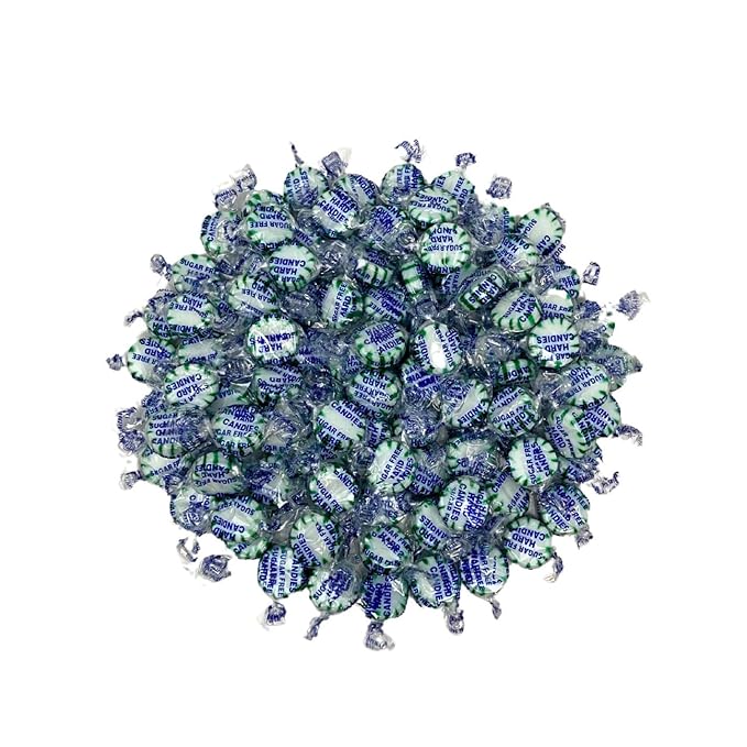 Halloween Sugar Free Spearmint Mints Hard Candy - 1 lb Bulk Bag Individually Wrapped Keto And Diabetic Friendly Gourmet Spearmint Flavored Candies (16oz)