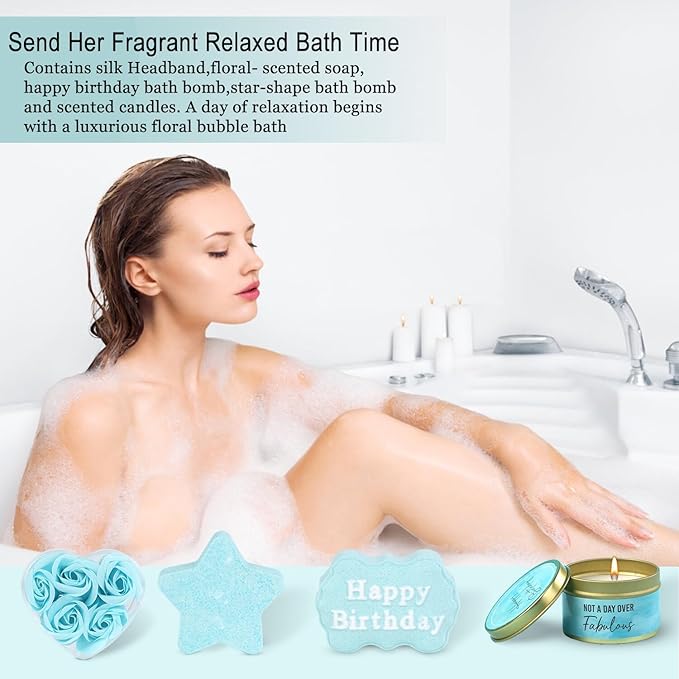 Birthday Gifts for Women Friendship, Birthday Gift Basket for Women Mom Sister Best Friend Her Wife Girlfriend Daughter Aunt Coworker Boss, Unique Bath Sets Self Care Relaxing Spa Gift Baskets