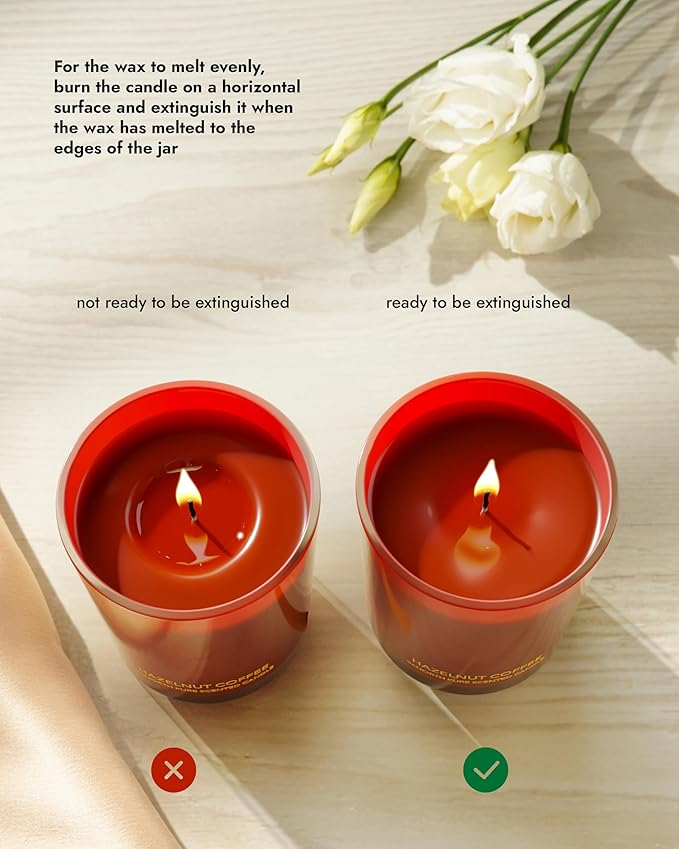 96NORTH | Pure Hazelnut Coffee Candle | 100% Natural Soy Wax | 1-Wick Jar Candle | Natural Fragrance Technology | Non Toxic | Up to 35 Hours Burning Time | Aromatherapy Gift for Men and Women