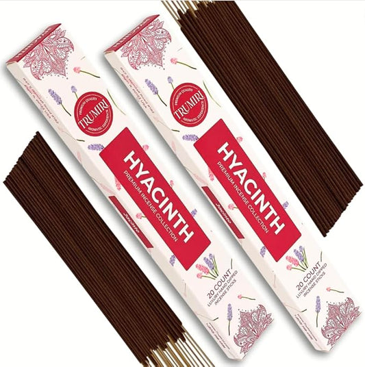 Hyacinth Incense Sticks - Total 40 Insence-Sticks - Dual Pack of 20 Insense - Inciensos - Inscents - Natural Non Toxic Ingredients - Incents - Incence - Inscense - Insents