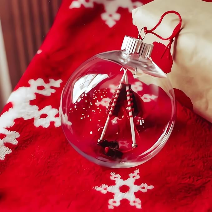 Knitting Ornament - Handmade Knit Gift for Knitters, Acrylic Christmas & Halloween Tree Decoration, Perfect Yarn Lover Gift, Unique Gifts for Crafters, Handmade Holiday Decor Ornaments (Black)