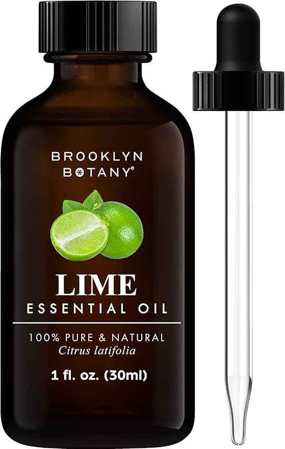 Brooklyn Botany Lime Essential Oil - 100% Pure and Natural - Premium Grade Oil with Dropper - for Aromatherapy and Diffuser - 1 Fl Oz