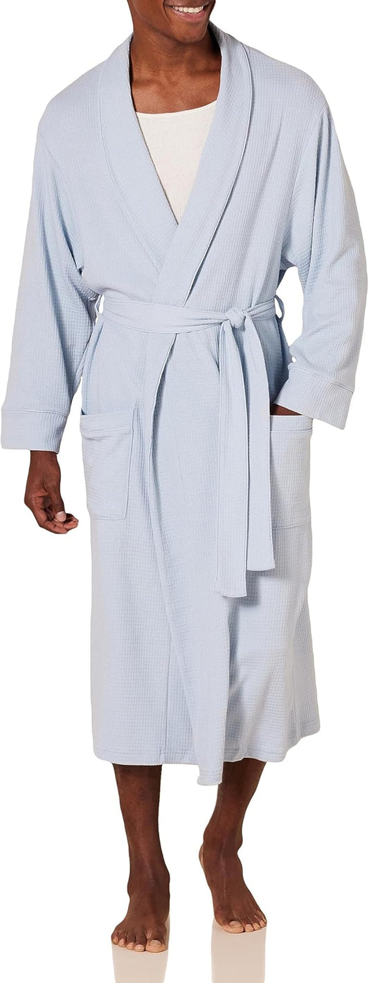 Amazon Essentials Men's Lightweight Waffle Bathrobe (Available in Big & Tall)