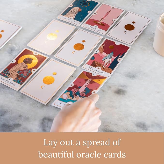 Finding Calm - A Calming Tarot Card Game | 1-4 Players, Includes Guidebook for Mental Health, Mindfulness, and Positive Affirmations, for Oracle Beginners