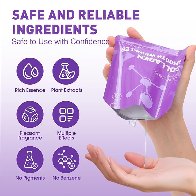 24 Pack Sheet Hydrating Face Masks Skincare, Soothing & Moisturizing Face Mask for All Skin Types, Bulk Collagen Face Mask for Women Skin Care, Facial Masks Set Spa Gifts for Women