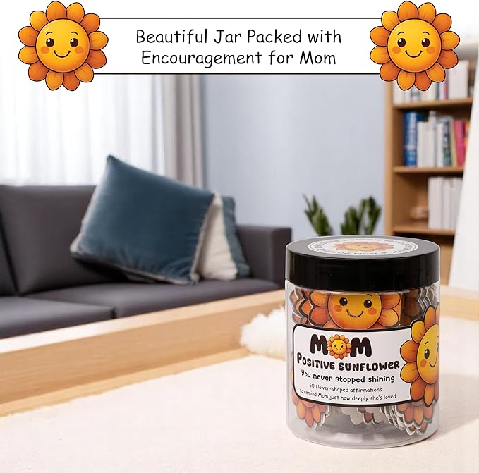 60 Positive Sunflower Cards, Affirmation Cards for Women, Mothers Day Gifts from Daughter or Son, Sunflower Gifts for Mom, Inspirational Messages for Mothers, Wife, Grandma