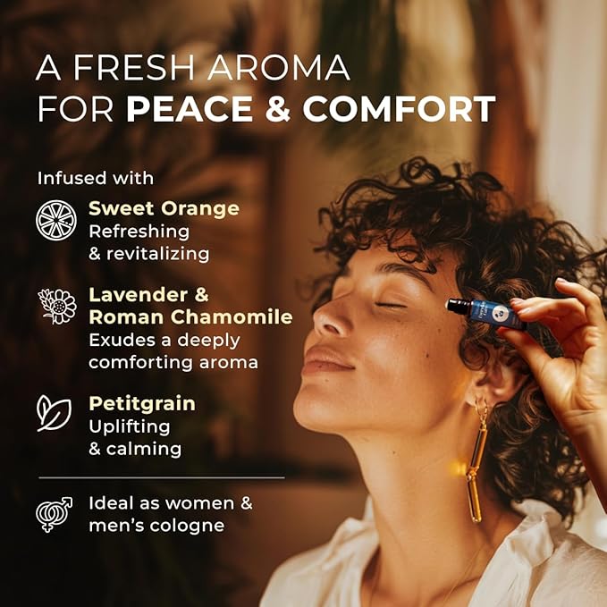 Gya Labs Deep Calm Essential Oil Roll On - 0.34 Fl Oz - Travel Size Roller for Camping, Skin, Aromatherapy Relief, Convenience