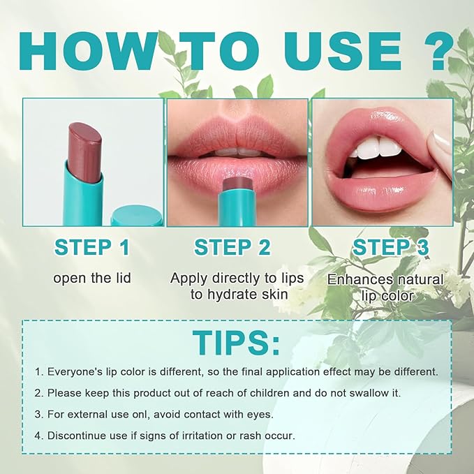 Cosmetics Lip Tint Hydrating, 4 Color Pcs Tinted Lip Balm Set for Women and Girls, Lip Stain Long Lasting Waterproof, Natural Ingredients Vitamin E Sheer Strength Moisturizing Lipstick Crayon