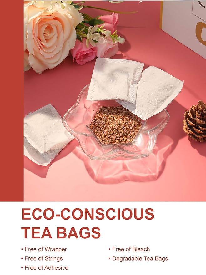 TeeLux Rooibos Tea Bags, Premium Natural Rooibos Herbal Tea, Fruity Sweet Flavor, Caffeine-free, 100 Count