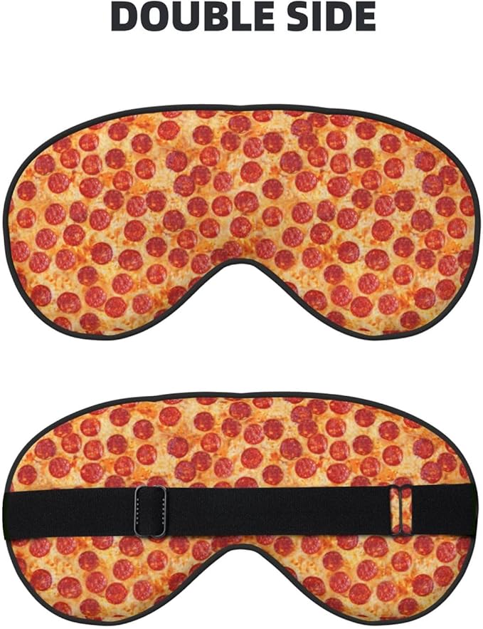 Pizza Pepperoni Sleeping Eye Mask Eye Mask for Sleeping Soft Comfort Eye Shade Blackout Eye Cover for Deep Rest Travel Nap Meditation