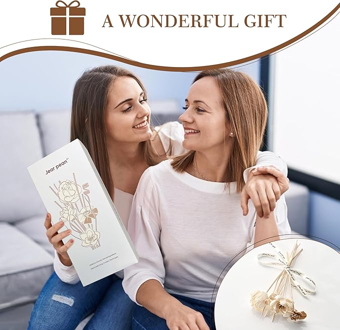 Reed Diffuser Sticks Set, Natural Paper Material, Flower Diffusers for Home Bathroom and Bedroom Decor, 12Pcs Exquisite Box