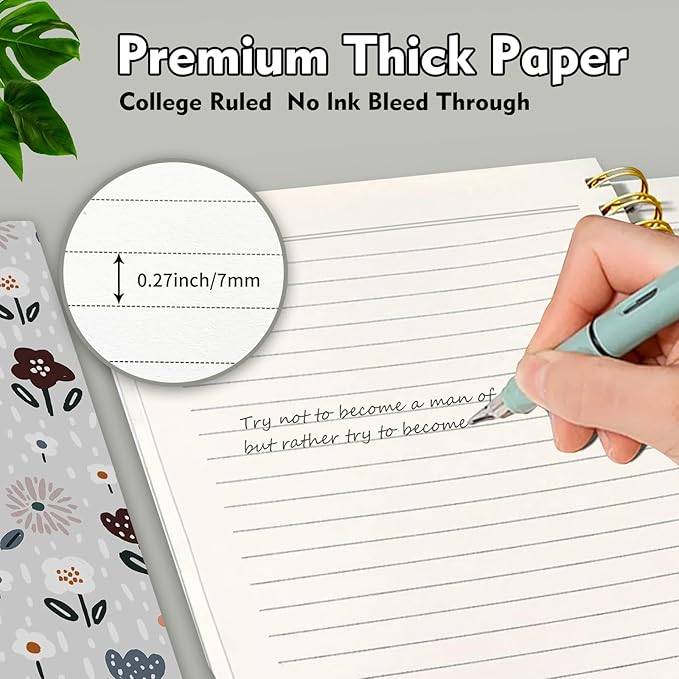 Cute Spiral Notebook, Journal for Women, Hardcover Spiral Journal, 5.5 x 8.3 Inches, 120 Pages,100gsm Paper, for Gifts Nurse Teacher Women Office Supplies(Cute Rainbow Flower)