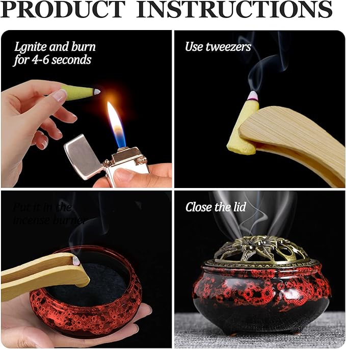 Incense Cones， 8 Mixed (320 Cones Total) Cone Incense Scents, and A Ceramic Incense Burner. Natural Scent Cone， for Meditation, Yoga, Purification, and Aromatherapy.