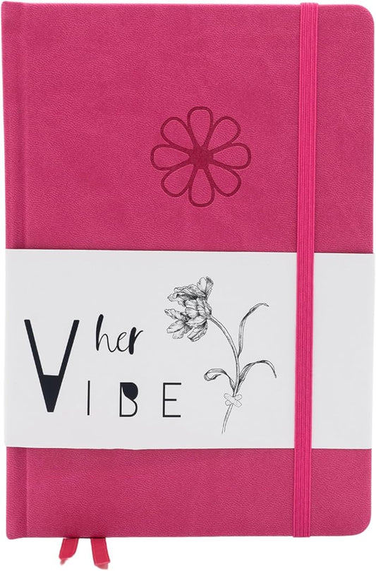 Her Vibe Journal | 13-Week Guided Mindfulness Journal for Women | Fresh Daily Prompts, Activities & Inspiration | Elegant Design & Dreamy Illustrations | Nurture Self-Love & Wellness | A5 Size | Premium Gift Box Included