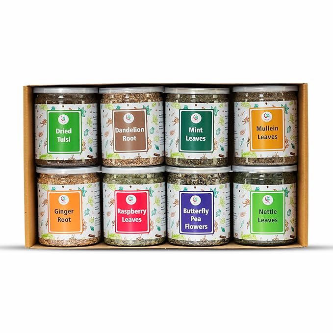Loose Leaf Tea Set | Upto 450 Servings | Set of 8 teas for Wellness and Flavor Enthusiasts | Experience Blissful Infusion & Refreshing Aromatic Teas! | 100% Natural Ingredients | by Yogi's Gift®