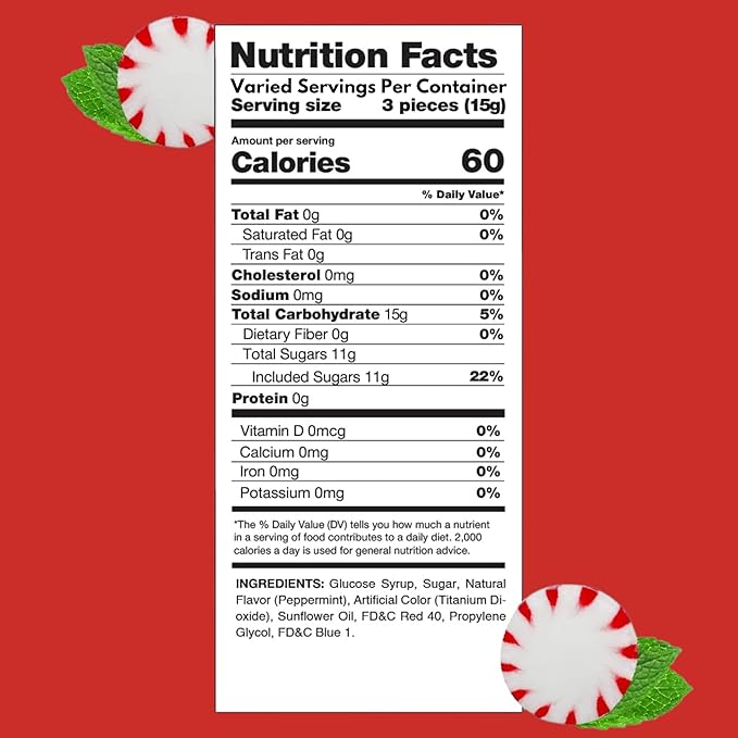 Halloween American Old Fashioned Peppermint Starlights Mints Hard Candy Discs Individually Wrapped Bulk 6 Lb's 450+ pcs (96-Oz)