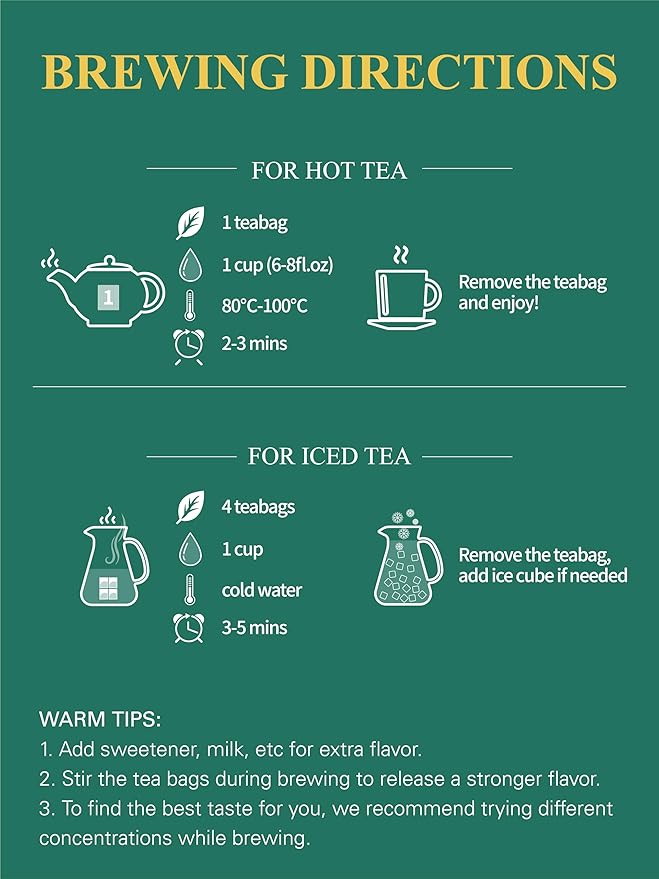 GLDNT Organic Jasmine Green Tea Bags, Organic Green Tea Scented with Jasmine Flowers, Floral Aroma & Smooth Taste, 100 Count