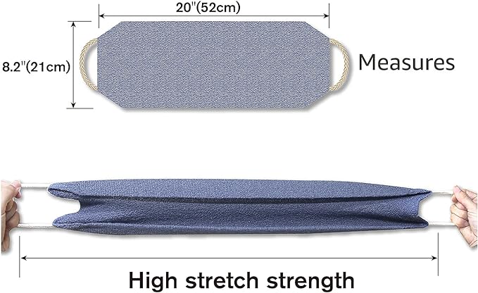 Evridwear Exfoliating Back Scrubber with Handles Two Sides for Body Shower Deep Cleans Skin Massages Invigorating Blood Circulation Men Women One Size (Back Scrubber + Heavy Gloves)