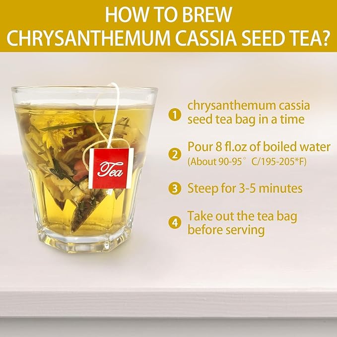 EILIN YHT Chrysanthemum Cassia Seed Tea Bags Liver Care Chinese Herbals - 30 Counts x 5Grams