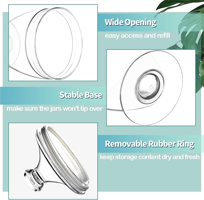 Large Acrylic Jar with Lid 46 oz, Bath Salt Container with Scoop, Shatterproof Apothecary Jar for Bathroom, Laundry Room, Kitchen, Candy Buffet