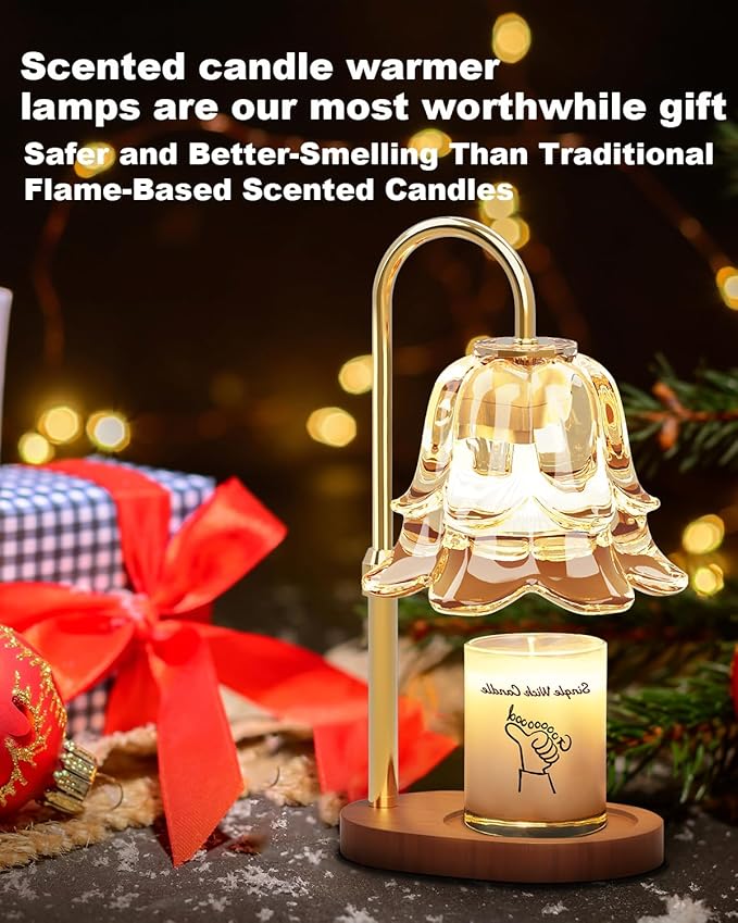 Candle Warmer Lamp with Timer, Upgraded Dimmable Wax Melts Warmer for Jar Candles, Height Adjustable Candle Lamp, Birthday Gifts for Women Mom, House Warming Gifts New Home Decor