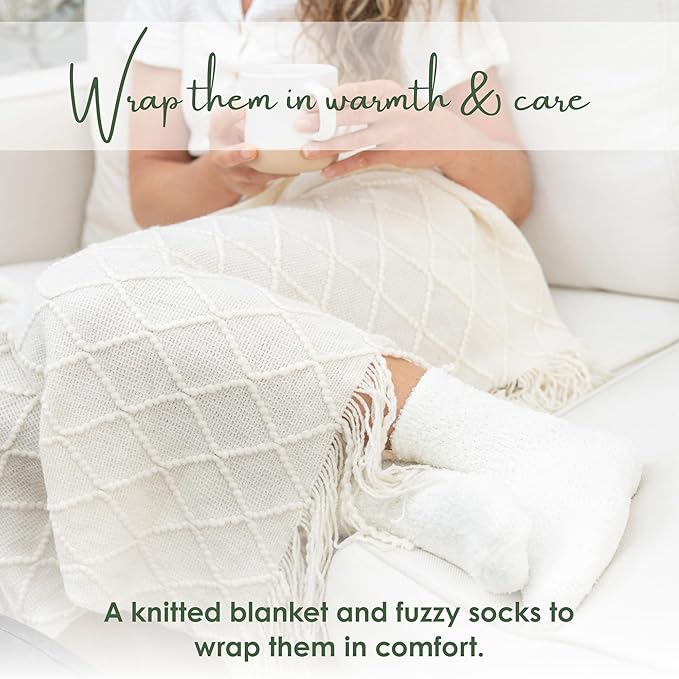 Sympathy Gift Baskets for Women – 8 Thoughtful & Cozy Items (Blanket, Candle, Mug, Socks & More) – Sympathy Gifts for Loss of Loved One, Bereavement, Get Well, or Self Care Gifts for Women