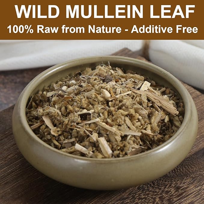 FullChea - Mullein Leaf Tea Bags, 60 Teabags, 2g/bag - Premium Dried Mullein Herbs For Detox & Respiratory Support - Non-GMO - Caffeine-free - Natural Healthy Herbal Tea