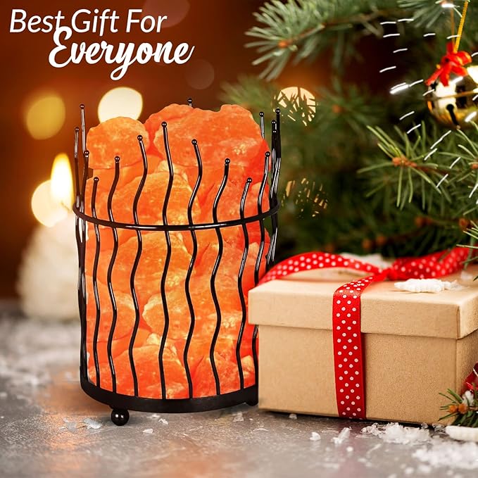 Himalayan Glow Salt Lamp - Multi-color USB Himalayan Salt Lamp with Dimmer Control | LED Bulb | Plastic Base | Amber Glow, Idle for Gift, Decor & Desk