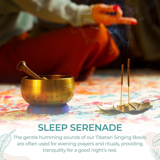 Handcrafted Tibetan Singing Bowl Set – 3.5” Sound Bowl for Meditation, Sound Healing & Yoga – Healing Instrument with Wooden Striker & Cushion – Authentic Hand-Hammered in Nepal